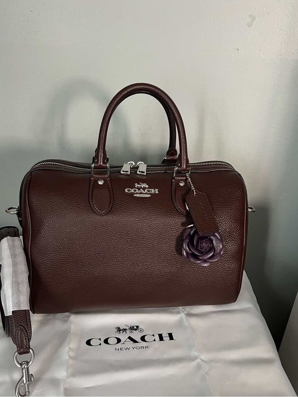 Coach Large Rowan Satchel In Maple Color